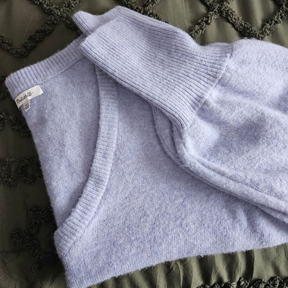 Madewell Dreamy Lavender V Neck Sweater Oversized Cozy Soft Knit - Picture 2 of 8
